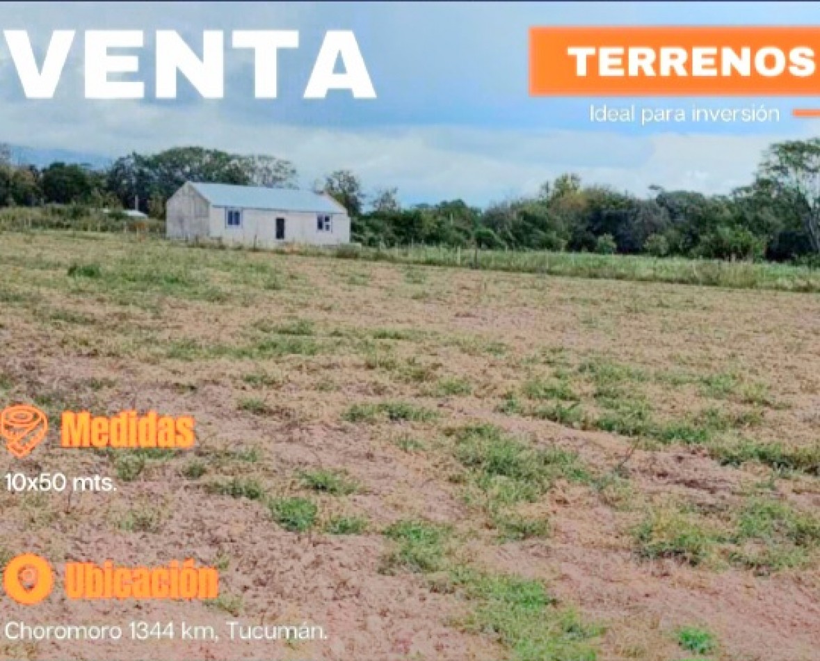 Choromoro - Terrenos en venta c/ escrituras sobre Ruta 9